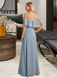 Anne A-Line Off-the-Shoulder Floor-Length Bridesmaid Dress With Ruffle Split Front STIP0013116