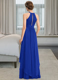 Hedwig A-Line Scoop Neck Floor-Length Chiffon Bridesmaid Dress With Ruffle STIP0013133