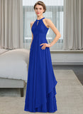 Hedwig A-Line Scoop Neck Floor-Length Chiffon Bridesmaid Dress With Ruffle STIP0013133