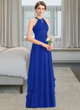 Hedwig A-Line Scoop Neck Floor-Length Chiffon Bridesmaid Dress With Ruffle STIP0013133