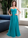 Janice Chiffon Floor-length Empire Bridesmaid Dress with Sweetheart Neckline STIP0013137