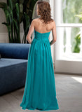 Janice Chiffon Floor-length Empire Bridesmaid Dress with Sweetheart Neckline STIP0013137