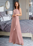 Maeve A-Line Floor-Length Bridesmaid Dress With Bow(s) STIP0013139