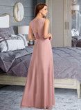 Maeve A-Line Floor-Length Bridesmaid Dress With Bow(s) STIP0013139