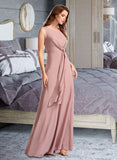 Maeve A-Line Floor-Length Bridesmaid Dress With Bow(s) STIP0013139