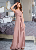 Maeve A-Line Floor-Length Bridesmaid Dress With Bow(s) STIP0013139