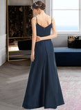 Valerie A-Line V-neck Floor-Length Bridesmaid Dress With Split Front Pockets STIP0013142