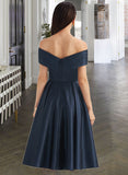 EmeryPiper A-Line Off-the-Shoulder Knee-Length Bridesmaid Dress With Pockets STIP0013150