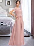 Ruby A-Line Floor-Length Bridesmaid Dress With Lace STIP0013151