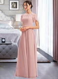 Ruby A-Line Floor-Length Bridesmaid Dress With Lace STIP0013151