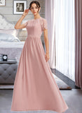 Ruby A-Line Floor-Length Bridesmaid Dress With Lace STIP0013151