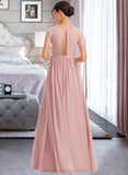 Ruby A-Line Floor-Length Bridesmaid Dress With Lace STIP0013151