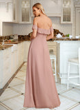 Tessa A-Line Off-the-Shoulder Floor-Length Bridesmaid Dress With Ruffle STIP0013156