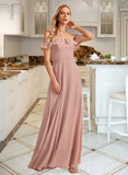 Tessa A-Line Off-the-Shoulder Floor-Length Bridesmaid Dress With Ruffle STIP0013156