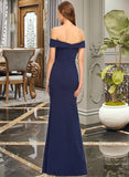 Mavis Trumpet/Mermaid Off-the-Shoulder Floor-Length Stretch Crepe Bridesmaid Dress With Split Front STIP0013175