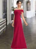 Shiloh Sheath/Column Off-the-Shoulder Floor-Length Bridesmaid Dress With Ruffle STIP0013177