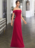 Shiloh Sheath/Column Off-the-Shoulder Floor-Length Bridesmaid Dress With Ruffle STIP0013177