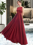 Seraphina A-Line Scoop Neck Floor-Length Bridesmaid Dress STIP0013198