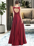 Seraphina A-Line Scoop Neck Floor-Length Bridesmaid Dress STIP0013198