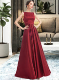 Seraphina A-Line Scoop Neck Floor-Length Bridesmaid Dress STIP0013198