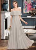 Khloe A-Line Off-the-Shoulder Floor-Length Chiffon Bridesmaid Dress STIP0013202