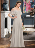 Khloe A-Line Off-the-Shoulder Floor-Length Chiffon Bridesmaid Dress STIP0013202