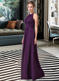 Nadine Chiffon Halter-neck Floor-length Bridesmaid Dress With Lace STIP0013218