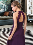 Nadine Chiffon Halter-neck Floor-length Bridesmaid Dress With Lace STIP0013218