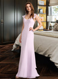 Janice A-Line Square Neckline Floor-Length Bridesmaid Dress With Ruffle STIP0013220