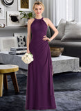 Maisie A-Line Scoop Neck Floor-Length Chiffon Bridesmaid Dress With Cascading Ruffles STIP0013228