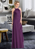 Maisie A-Line Scoop Neck Floor-Length Chiffon Bridesmaid Dress With Cascading Ruffles STIP0013228