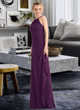 Maisie A-Line Scoop Neck Floor-Length Chiffon Bridesmaid Dress With Cascading Ruffles STIP0013228