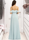 Maryjane A-Line Off-the-Shoulder Floor-Length Bridesmaid Dress With Split Front STIP0013231