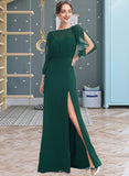 Addison A-Line Scoop Neck Floor-Length Bridesmaid Dress With Split Front STIP0013245