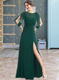 Addison A-Line Scoop Neck Floor-Length Bridesmaid Dress With Split Front STIP0013245