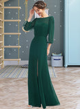 Addison A-Line Scoop Neck Floor-Length Bridesmaid Dress With Split Front STIP0013245