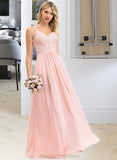 Hayden A-Line Sweetheart Floor-Length Chiffon Lace Bridesmaid Dress STIP0013248