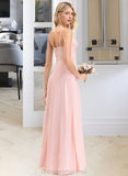 Hayden A-Line Sweetheart Floor-Length Chiffon Lace Bridesmaid Dress STIP0013248