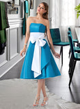 Giuliana A-Line Sweetheart Knee-Length Taffeta Bridesmaid Dress With Sash Bow(s) STIP0013253