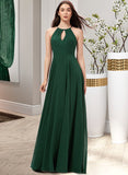 Phoebe A-Line Scoop Neck Floor-Length Chiffon Bridesmaid Dress STIP0013257