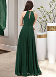 Phoebe A-Line Scoop Neck Floor-Length Chiffon Bridesmaid Dress STIP0013257