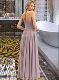 Alondra Empire Halter Floor-Length Chiffon Bridesmaid Dress With Ruffle Bow(s) STIP0013258