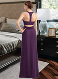 Magdalena A-Line Scoop Neck Floor-Length Chiffon Bridesmaid Dress With Split Front STIP0013260