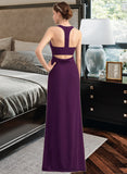 Magdalena A-Line Scoop Neck Floor-Length Chiffon Bridesmaid Dress With Split Front STIP0013260