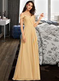 Mckenzie A-Line V-neck Floor-Length Bridesmaid Dress STIP0013265