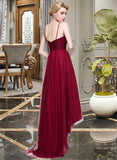 Meghan A-Line V-neck Asymmetrical Tulle Bridesmaid Dress STIP0013270