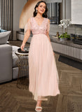 Madeleine A-LineV-neckAnkle-LengthBridesmaidDress#273662 STIP0013281