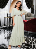 Rosalyn A-LineV-neckAnkle-LengthBridesmaidDressWithSequins#273659 STIP0013282