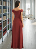 Giana Sheath/Column Off-the-Shoulder Floor-Length Bridesmaid Dress With Ruffle STIP0013284