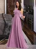 Morgan A-Line Scoop Neck Floor-Length Bridesmaid Dress With Pockets STIP0013287